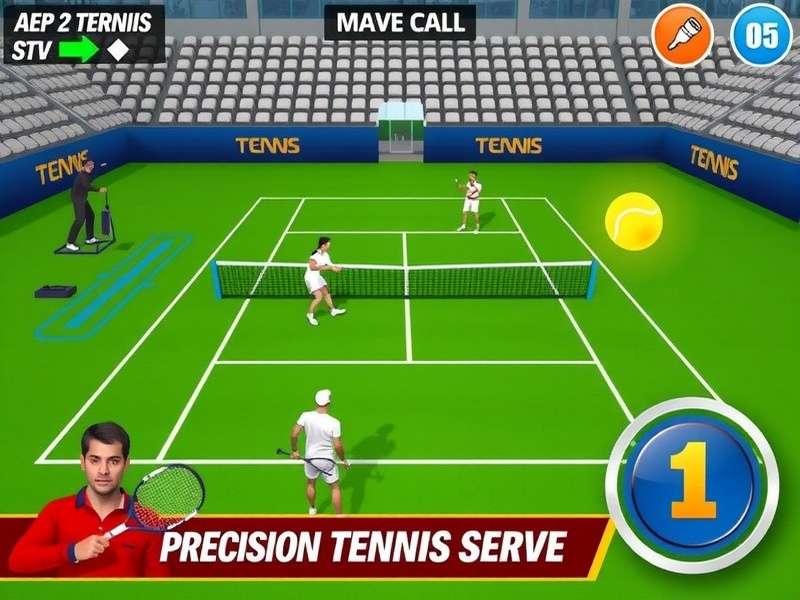 Precision Tennis Serve Game Screenshot
